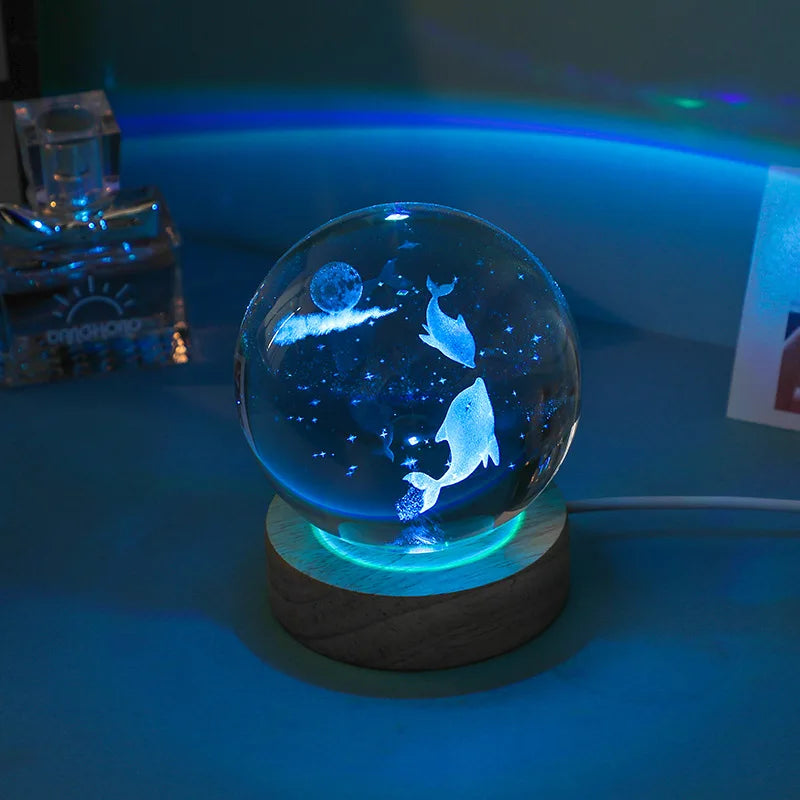 3D Crystal Ball Night Light