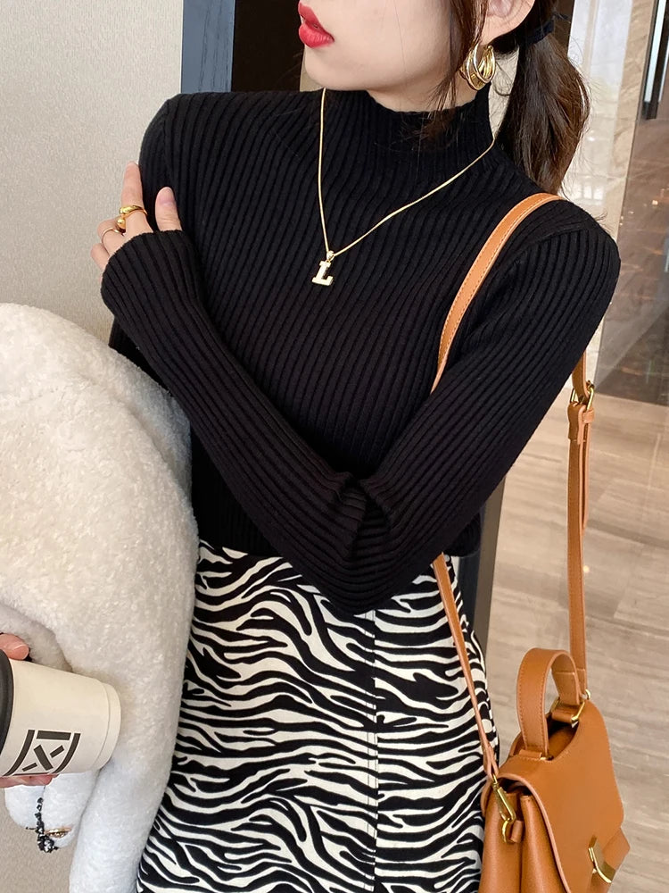 Ribbed Turtleneck Sweater