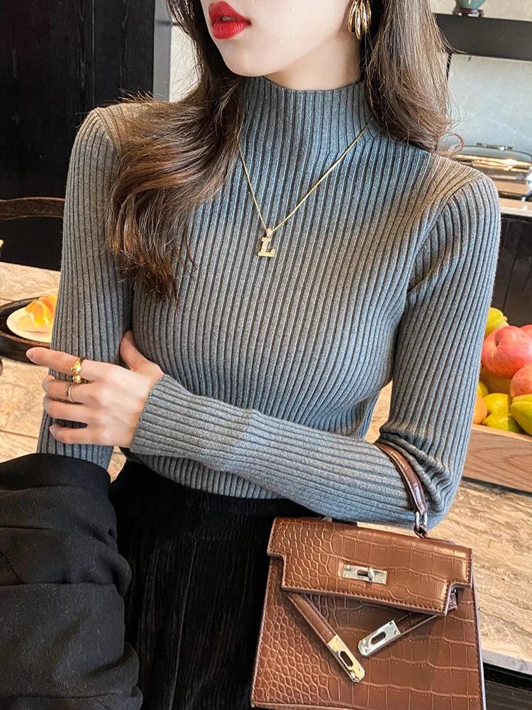 Ribbed Turtleneck Sweater